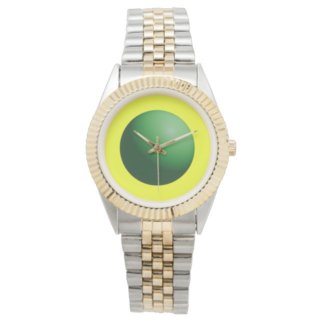 Relógio Esfera Verde sobre Amarelo (Frente)