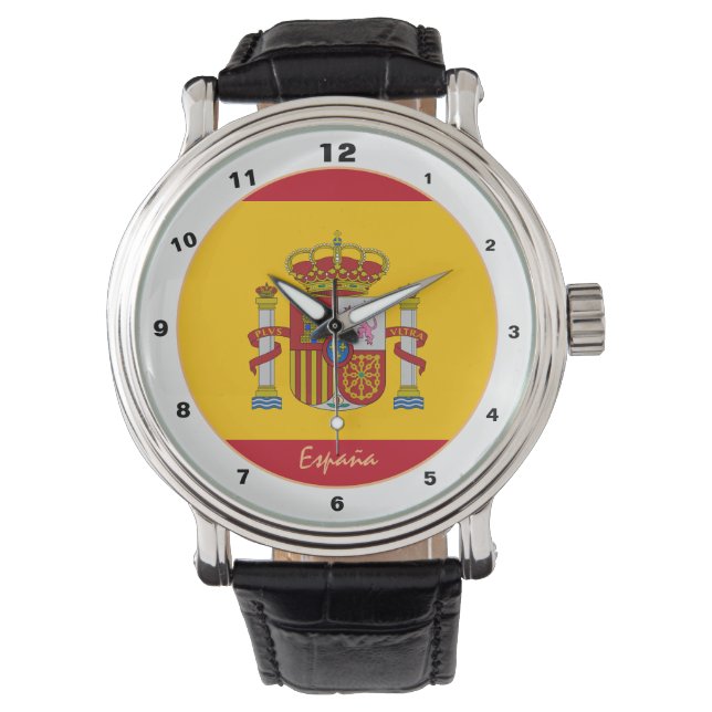 Relógio Espanha, bandeira espanhola, patriótica/esporte (Frente)