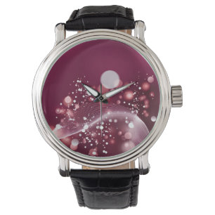 Relógio espelho compacto Design Elegante Rosa e Branco
