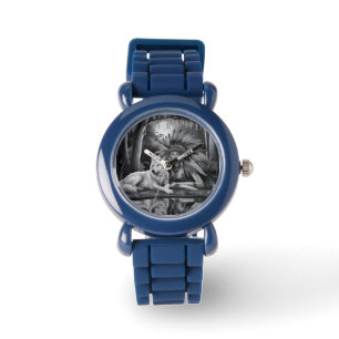 Relógio Espírito da Selvagem: Mulher Indiana e Lobo