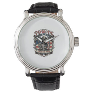 Relógio Esqueleto Patriota Cowboy Patriota Escuro Esquelet
