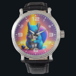 Relógio Esquilo Azul Comendo Uma Fruta<br><div class="desc">Esquilo Azul Comendo Uma Fruta</div>