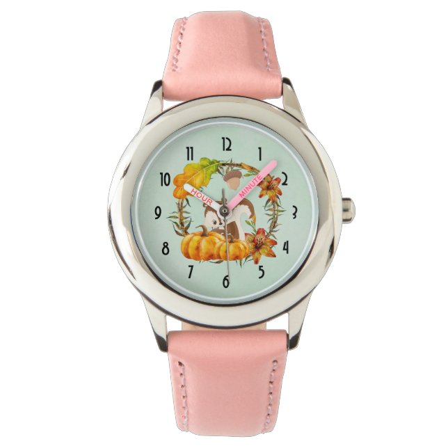 Relógio Esquilo e Pumpkins Rua Russa (Frente)