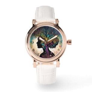 Relógio **"Essência da Terra: Abstrato Mãe Natureza"*