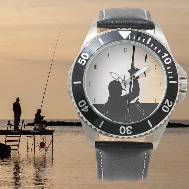 Relógio Essência de um dia perfeito de pesca - com números (Criador carregado)