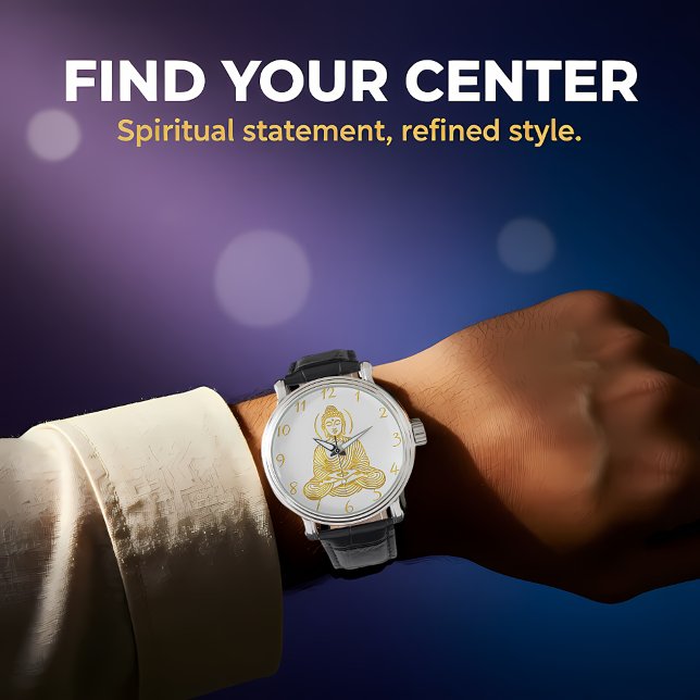 Relógio Estátua de Buda ouro em Meditação (Criador carregado)