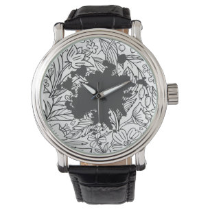 Relógio "Estilo de Senhora Chanel" Padrão floral Watch