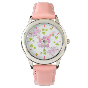 Relógio Estilo Kawaii Sakura Cereja Flor
