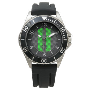 Relógio Estilo verde personalizado do carbono que compete
