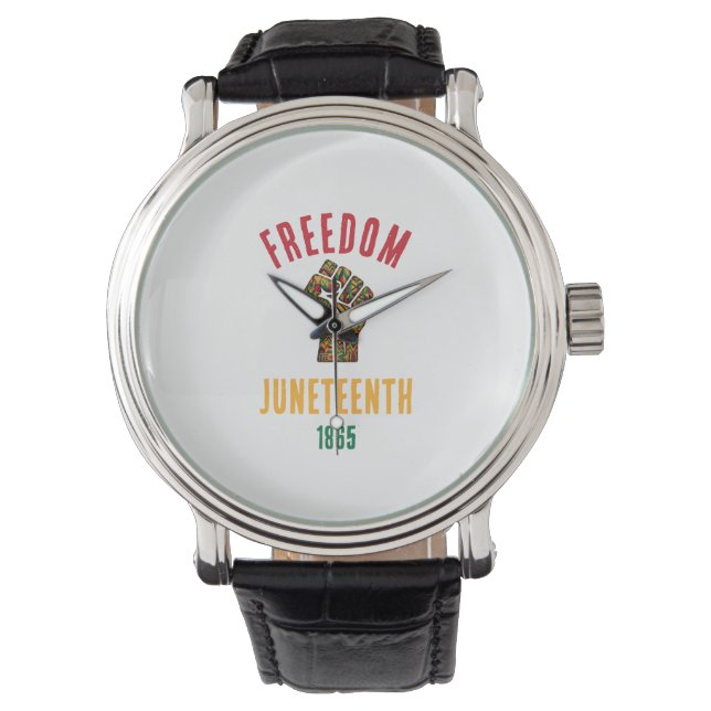 Relógio Estilo Vintage Juneteenth Liberdade 1865 Padrão Pa (Frente)