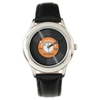 Relógio Estilo Vintage Orange 45 rpm Vinyl Record Watch