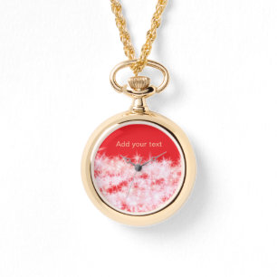 Relógio Estrelas brilhantes cor-de-rosa vermelho simples a