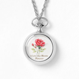 Relógio Eternal Love Rose Watch Pendant