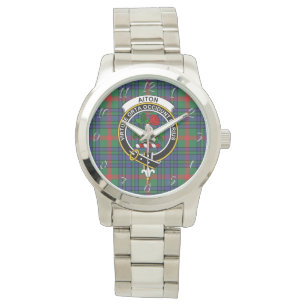 Relógio Eterno Clã Aiton Antiga Xadrez Tartan G