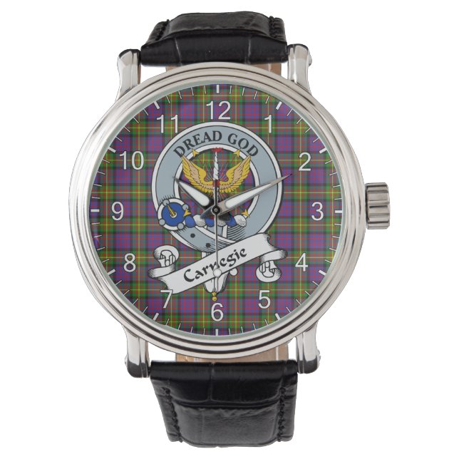 Relógio Eterno Clã Carnegie Crachá Tartan Watch (Frente)