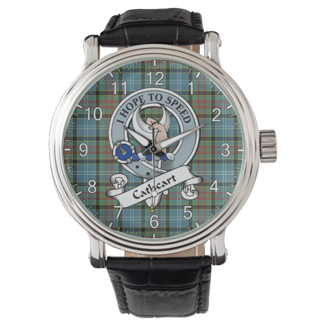 Relógio Eterno Clã Cathcart Crachá Tartan Watch (Frente)