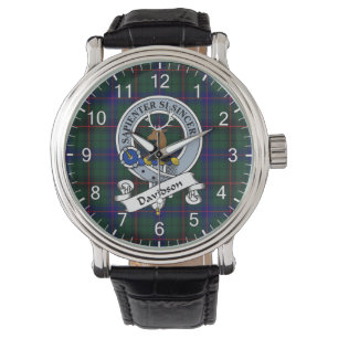 Relógio Eterno Clã Davidson Crachá Tartan Watch