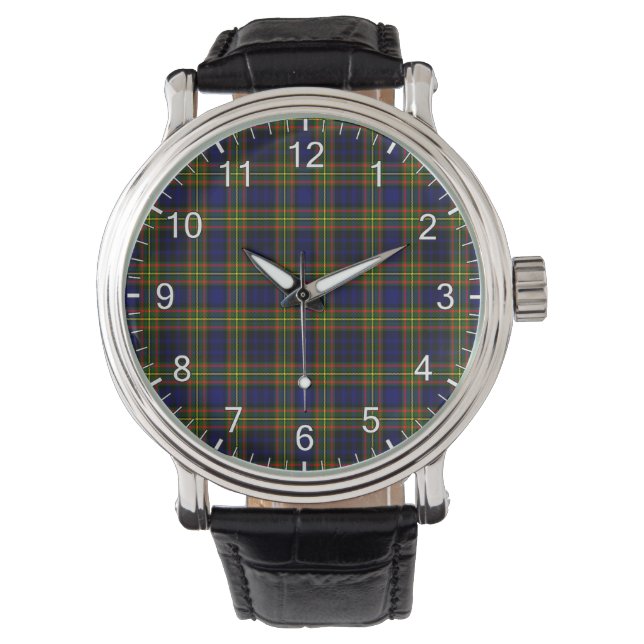 Relógio Eterno Clan Clelland Tartan Xadrez Gift (Frente)