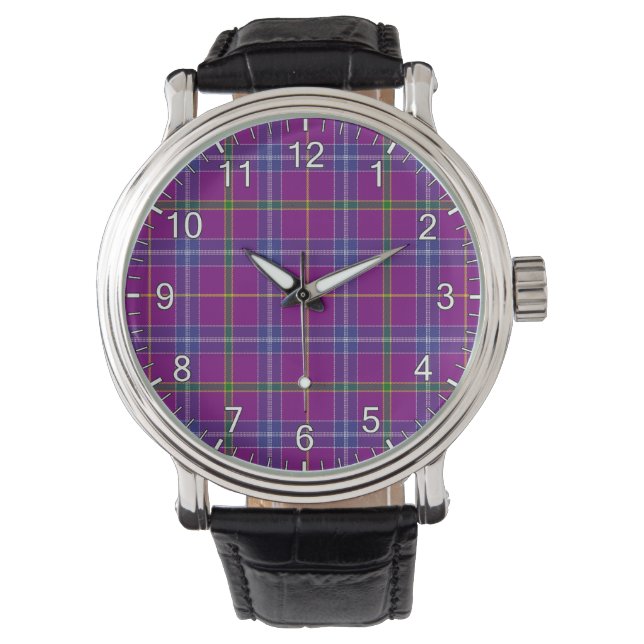 Relógio Eterno Clássico Clã Jackson Tartan Xadrez Gift (Frente)