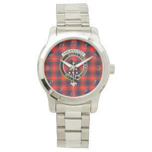 Relógio Eterno clássico Clan Abernethy Tartan Xadrez Gift