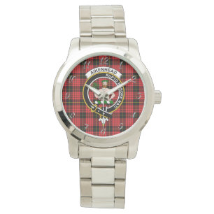 Relógio Eterno clássico Clan Aikenhead Tartan Xadrez Gift