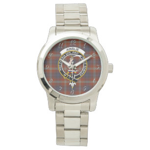 Relógio Eterno Clássico Clan Ainslie Tartan Xadrez Gift