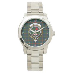 Relógio Eterno clássico Clan Aiton Tartan Xadrez Gift