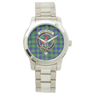 Relógio Eterno clássico Clan Armstrong Tartan Xadrez Gift