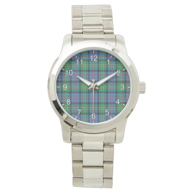 Relógio Eterno clássico Clan Bowie Tartan Xadrez Gift (Frente)
