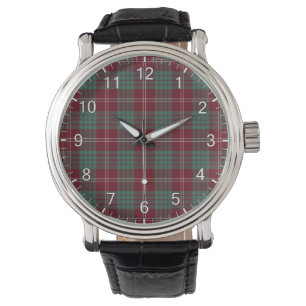 Relógio Eterno clássico Clan Crawford Tartan Xadrez Gift