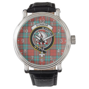 Relógio Eterno clássico Clan Dunbar Crachá antigo Tartan