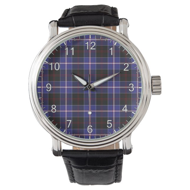 Relógio Eterno clássico Clan Dunlop Modern Tartan Xadrez (Frente)