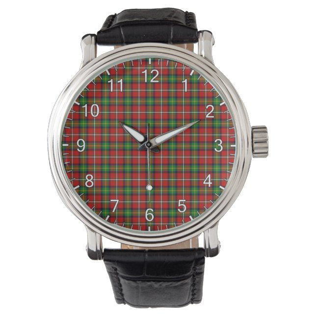 Relógio Eterno Clássico Clan Fairlie Tartan Xadrez Gift (Frente)