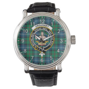 Relógio Eterno Clássico Clan Urquhart Ancient Tartan Badg
