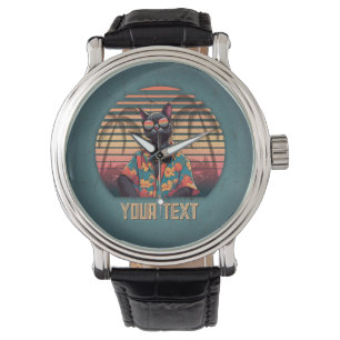 Relógio Eterno de Atitude tropical de gato Estilo masculin