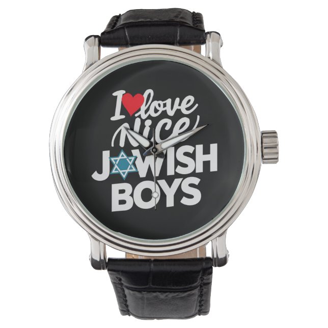 Relógio Eu Amo Lindos Rapazes Judeus Judeus Hebreus Hanukk (Frente)