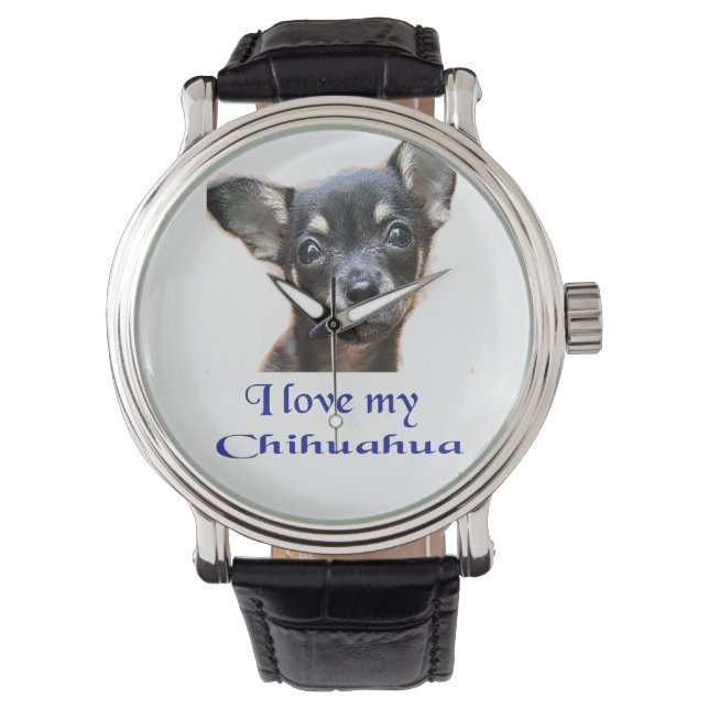 Relógio Eu amo meu Chihuahua (Frente)