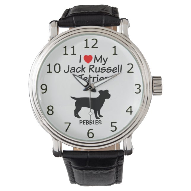 Relógio Eu Amo Meu Jack Russell Terrier Dog Watch (Frente)