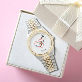 Relógio Eu amo minha tipografia piloto, aviação, personali