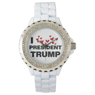 Relógio Eu Amo O Presidente Trump Hearts