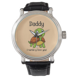 Relógio Eu Amo Totalmente Você Papai! Tartaruga Fofa do Di