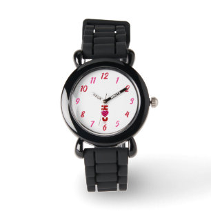 Relógio Eu Amo Vocês Crianças Silver Glitter StrWatch
