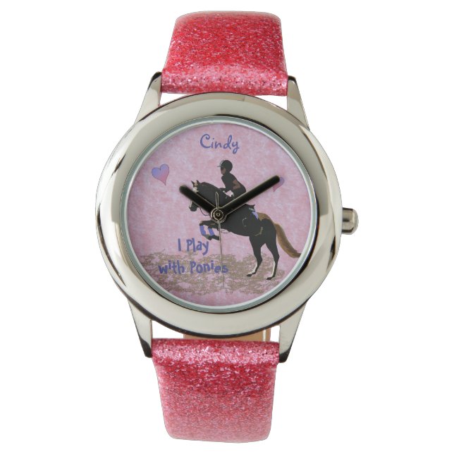 Relógio Eu brinco com os pôneis (Frente)