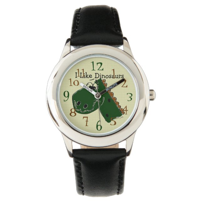 Relógio Eu Gosto de Dinossauros (Frente)