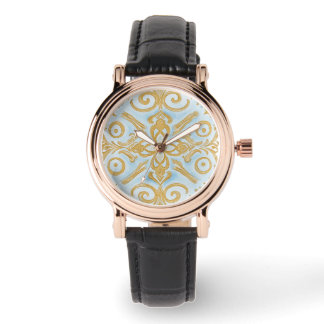 Relógio eWatch com padrão de design Mozaik em ouro