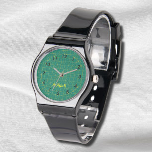 Relógio eWatch de tapetes verdes do Quilter