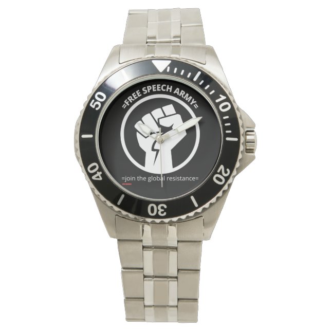 Relógio eWatch  "EXÉRCITO DA LIBERDADE DE EXPRESSÃO" (Frente)