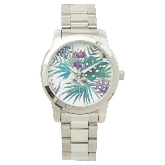 Relógio eWatch feminino - Orquídea tropical (Frente)
