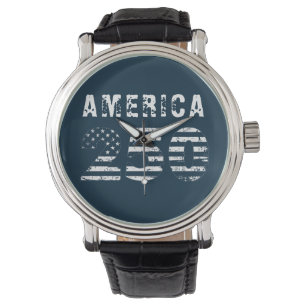 Relógio eWatch Grunge Text America 250 Azul