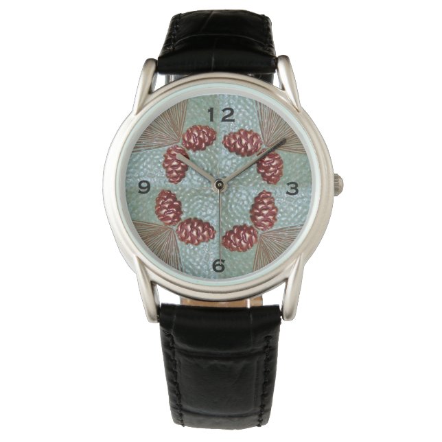 Relógio eWatch masculino com pinecones (Frente)